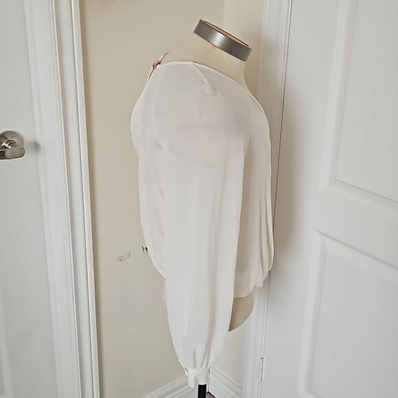 Marciano Women's Puff Sleeves With Elastic Waistband Size Small Off White - Picture 5 of 16